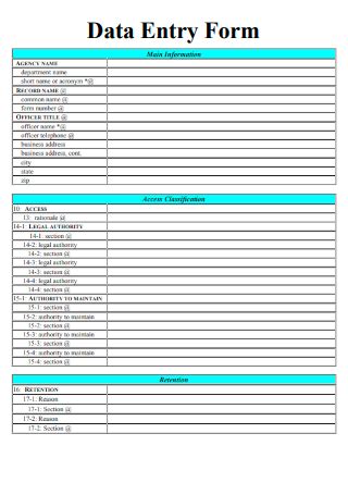 basic data entry sample test