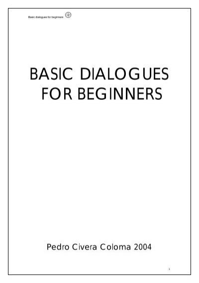 Basic Dialogues For Beginners Cefire De Elda