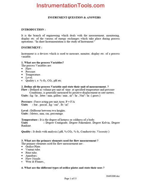 Basic Diploma Instrumentation Interview Questions Answers