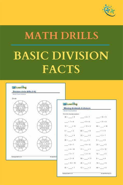 Basic Division Math Drill Worksheets K5 Learning Division Drills - Division Drills