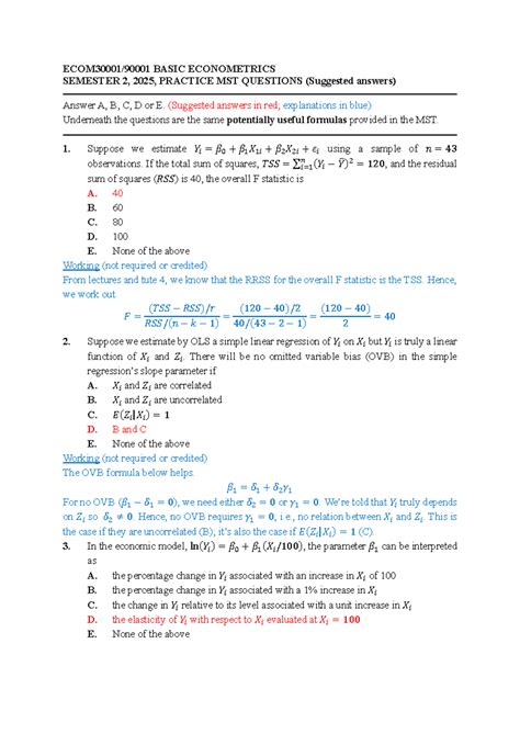 basic econometrics answer