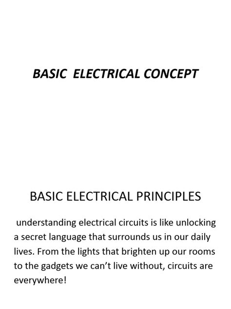 Basic Electrical Concepts Skills Laser Training
