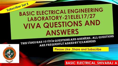 Basic Electrical Engineering Viva Questions