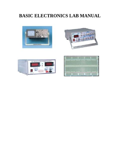 Basic Electronics Lab Manual First Semester