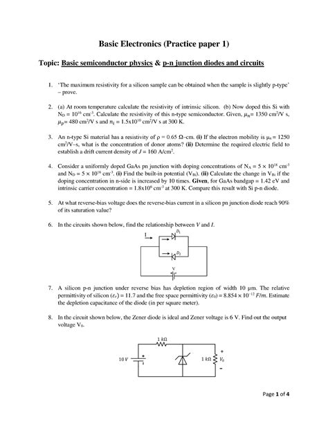 Basic Electronics Sample Paper G Scheme Bing