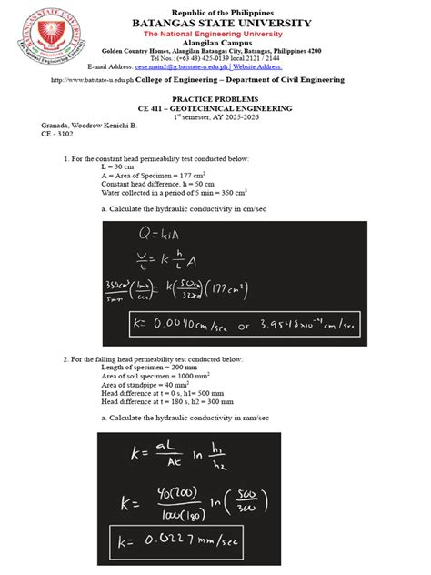 Basic Geotechnical Engineering Problems