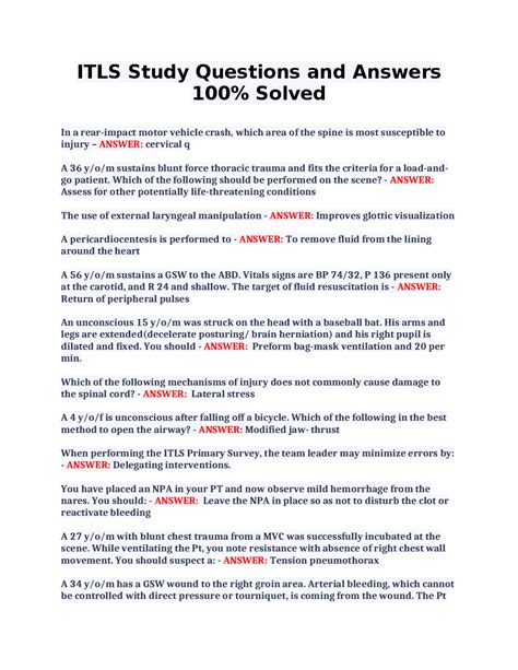Basic Itls Study Guide Answers