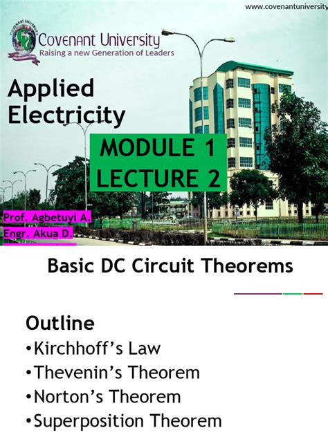 Basic Laws Circuit Theorems Methods Of Network