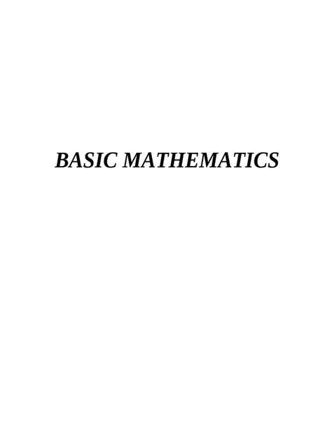 Basic Mathematics Pdf By Serge Lang