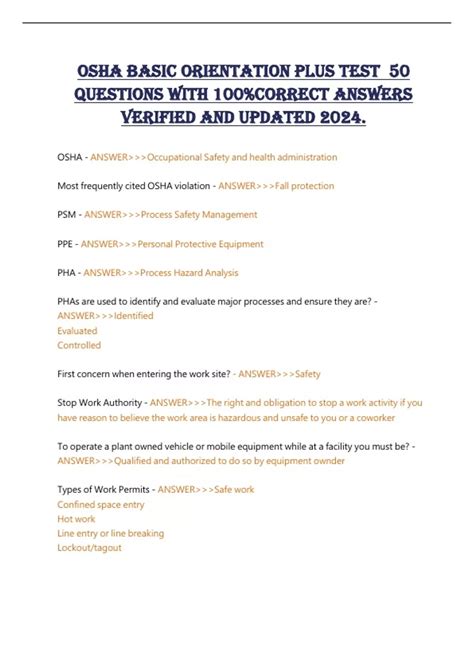 Basic Orientation Plus Test Answers 2022