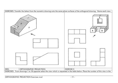 Basic Orthographic Projection Exercises