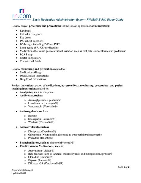 Basic Proficiency Medication Administration Rn Practice Test