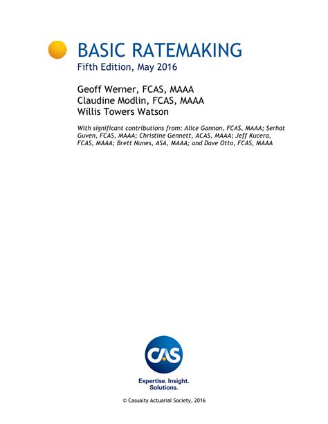 Basic Ratemaking Version 5 May 2016 2
