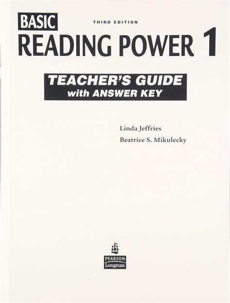Basic Reading Power 1 Teachers Guide With Answer Key 3rd Edition