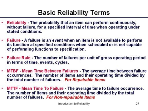 Basic Reliability An Introduction To Reliability Engineering
