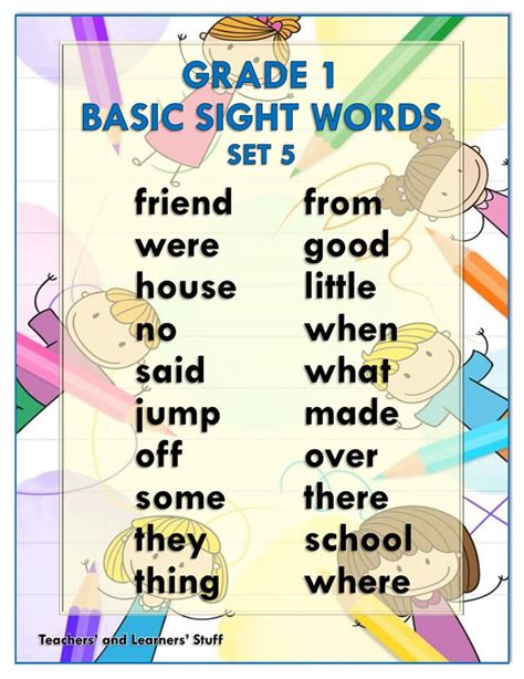 Basic Sight Words Grade 1 6 Free Download 5 Grade Sight Words - 5 Grade Sight Words