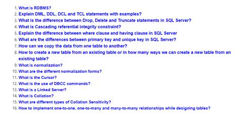 Basic Sql Interview Questions Answers