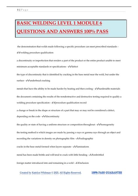 Basic Welding Questions And Answers
