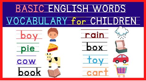 Basic Words For Children Learning Fundamentals