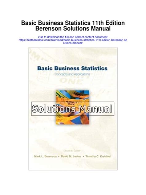 Read Online Basic Business Statistics 11Th Edition Solutions 