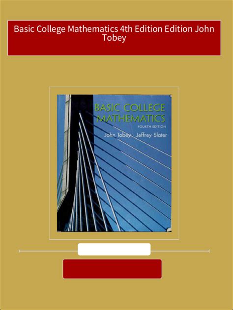 Full Download Basic College Mathematics 4Th Edition John Tobey 