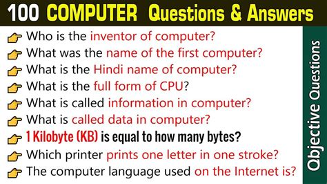 Read Basic Computer Questions And Answers 