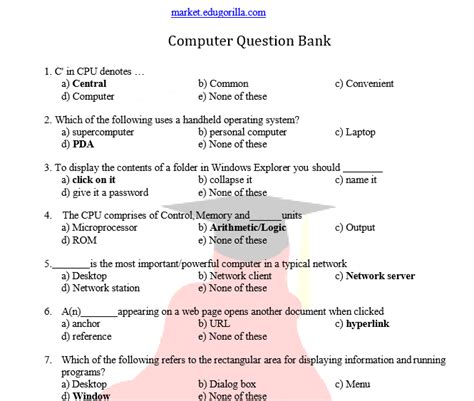 Download Basic Computer Questions And Answers For Kids 