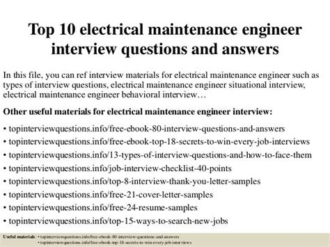 Read Basic Electrical Maintenance Interview Questions Answers 
