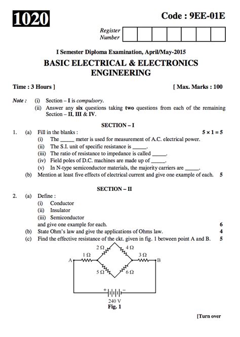 Read Online Basic Electronic Exam Papers With Answers 