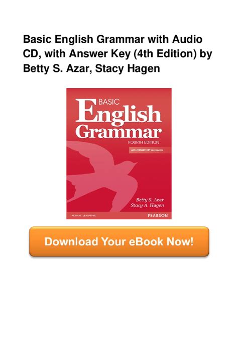Read Online Basic English Grammar With Audio Cd With Answer Key 4Th Edition By Betty Schrampfer Azar February 012014 