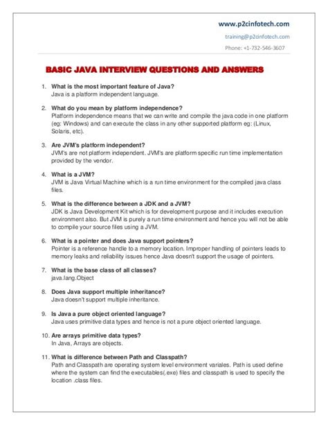 Full Download Basic Java Interview Questions Answers 