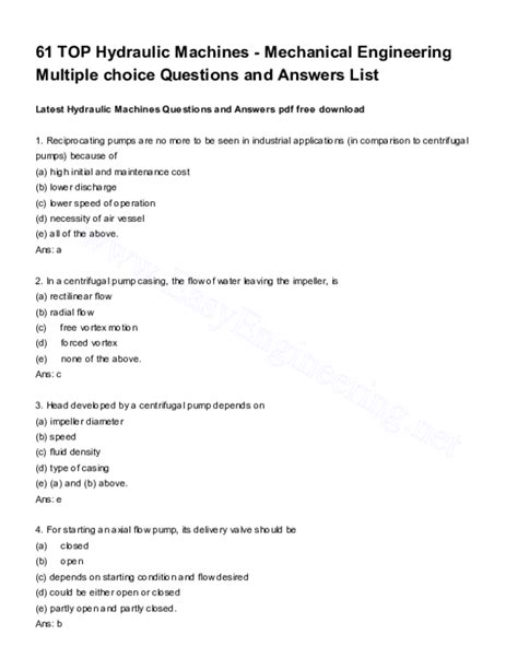 Full Download Basic Mechanical Engineering Objective Questions 