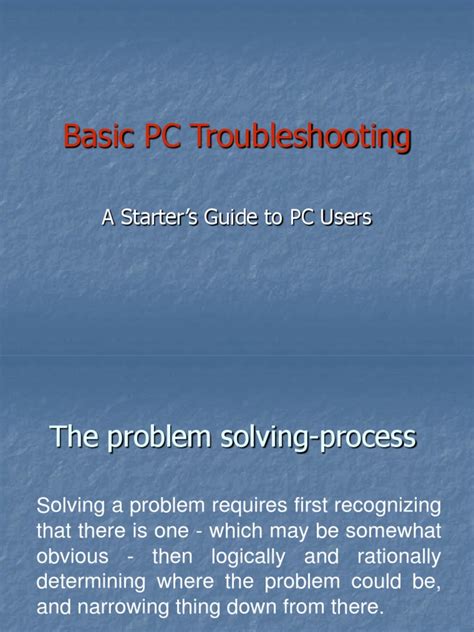 Download Basic Pc Troubleshooting Guide Ebook 