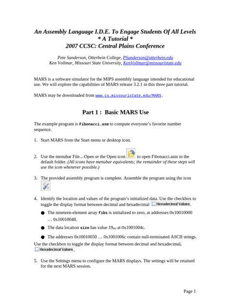 Read Online Basic Tutorial Mars Lab 