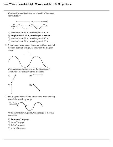 Download Basic Waves Sound Light Waves And The E M Spectrum 