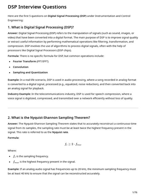 Basics Of Dsp Interview Questions And Answers