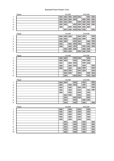 Basketball Playing Time Spreadsheet
