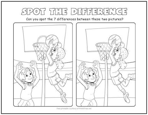Basketball Spot The Difference Picture Puzzle Print It Spot The Difference Pictures Printable - Spot The Difference Pictures Printable
