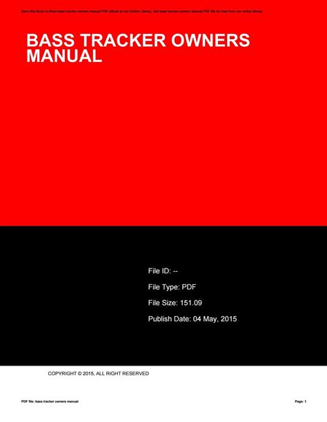 Download Bass Tracker Owners Manual 