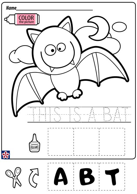 Bat Cut And Paste Activities For Kindergarten Affordable Kindergarten Math Worksheet  Bats - Kindergarten Math Worksheet, Bats