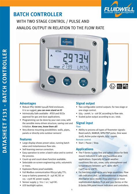 Read Batch Controller Fluidwell 