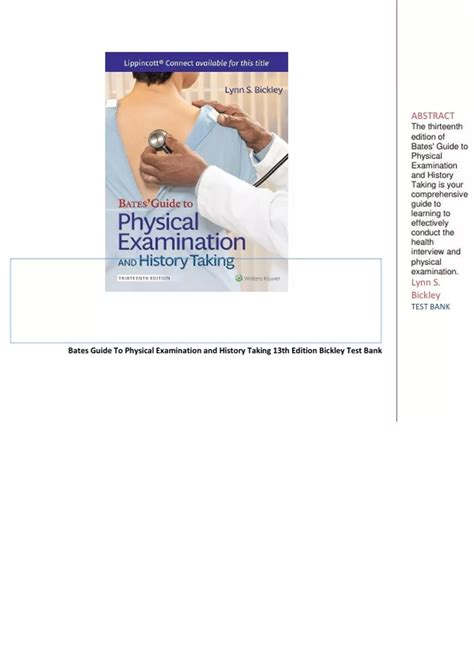 Download Bates Guide To Physical Examination Test Questions 