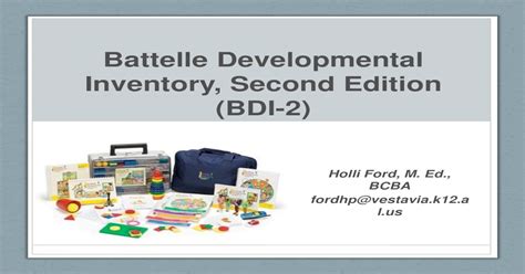 Read Battelle Developmental Inventory Appendix 
