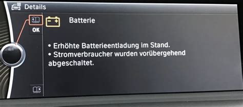 batterie fehlermeldung springt beim bmw nach ladung noch immer an