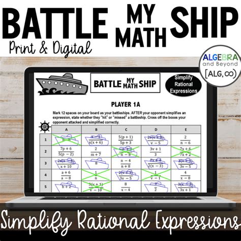 Battle My Math Ship Algebra And Beyond Math Battleship - Math Battleship