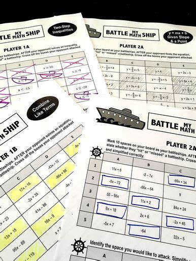 Battleship For Math Class Algebra And Beyond Math Battleship - Math Battleship