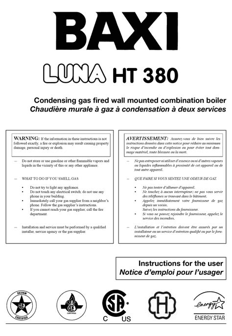 Download Baxi Luna Ht 380 Installation Manual 
