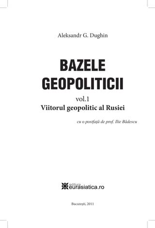 bazele geopoliticii dugin pdf