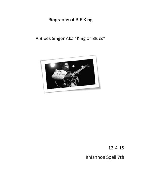 bb king biography summary example