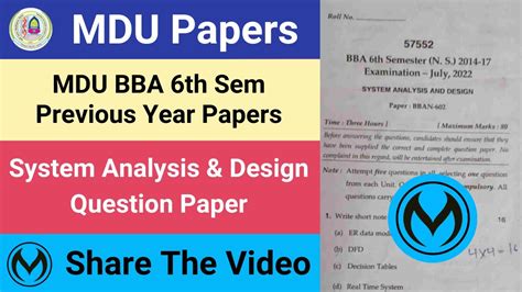 Bba Mdu Paper